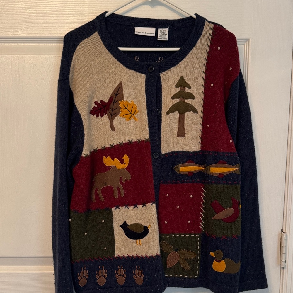 Croft & Barrow Multicolor Patchwork Sweater - image 1